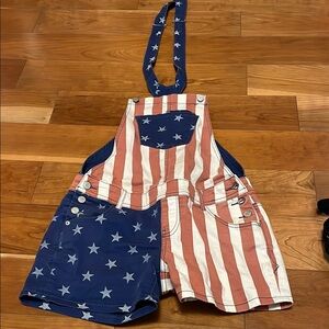 Kids Patriotic Star-Striped Overalls